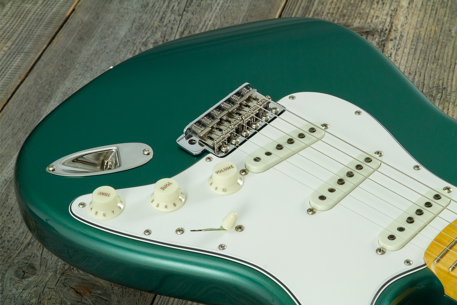 Fender Custom Shop Strat 1962 Vintage Custom 3s Trem Mn - Time Capsule Sherwood Green Metallic - E-Gitarre in Str-Form - Variation 14