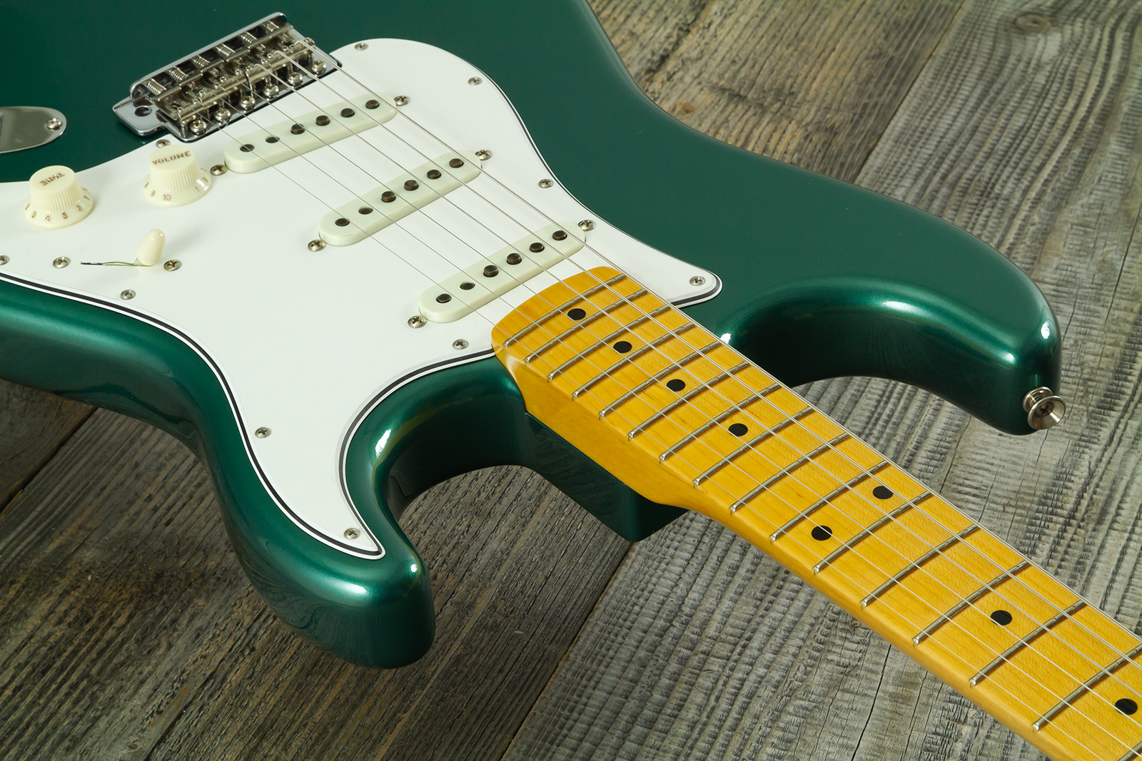 Fender Custom Shop Strat 1962 Vintage Custom 3s Trem Mn - Time Capsule Sherwood Green Metallic - E-Gitarre in Str-Form - Variation 15