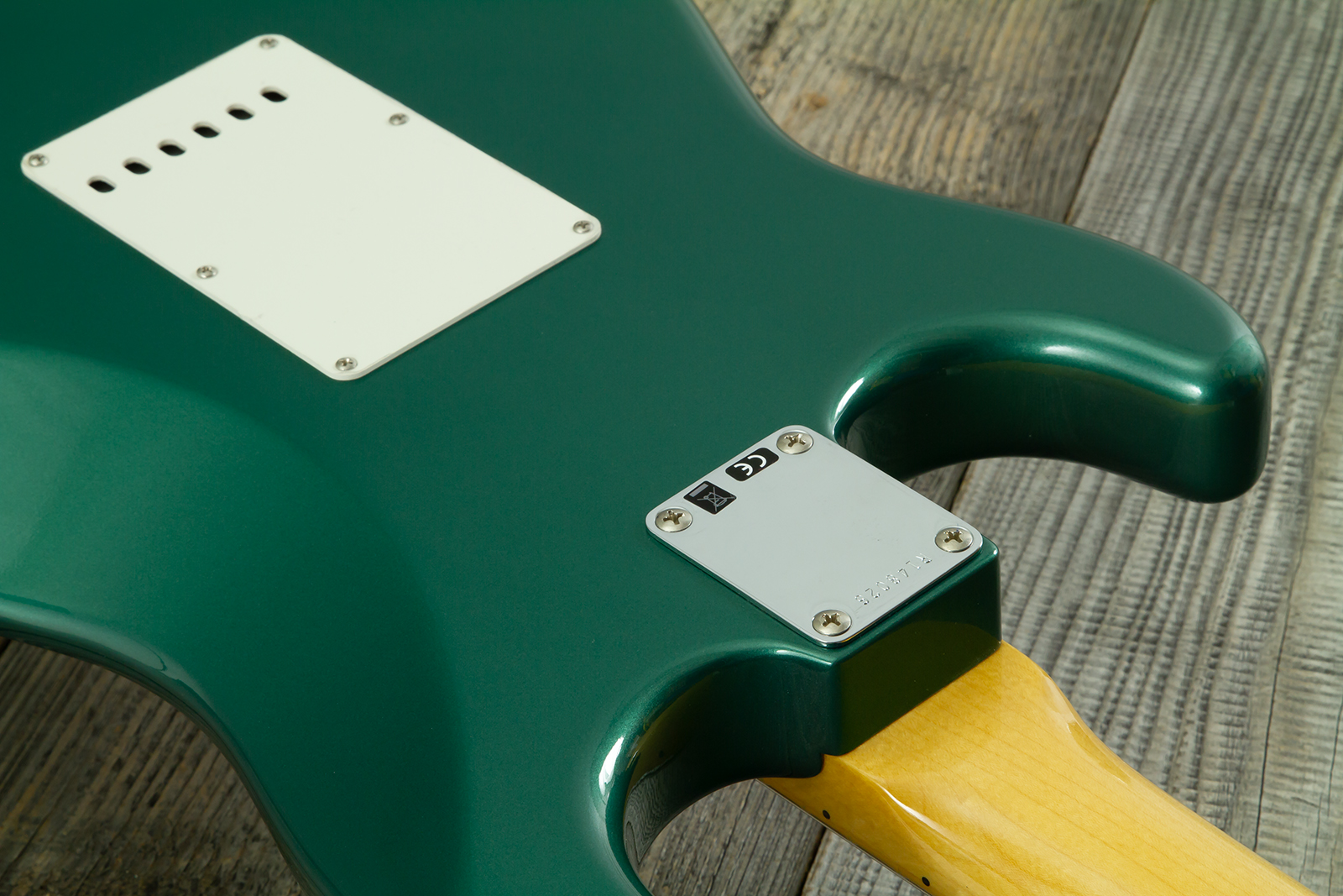 Fender Custom Shop Strat 1962 Vintage Custom 3s Trem Mn - Time Capsule Sherwood Green Metallic - E-Gitarre in Str-Form - Variation 19