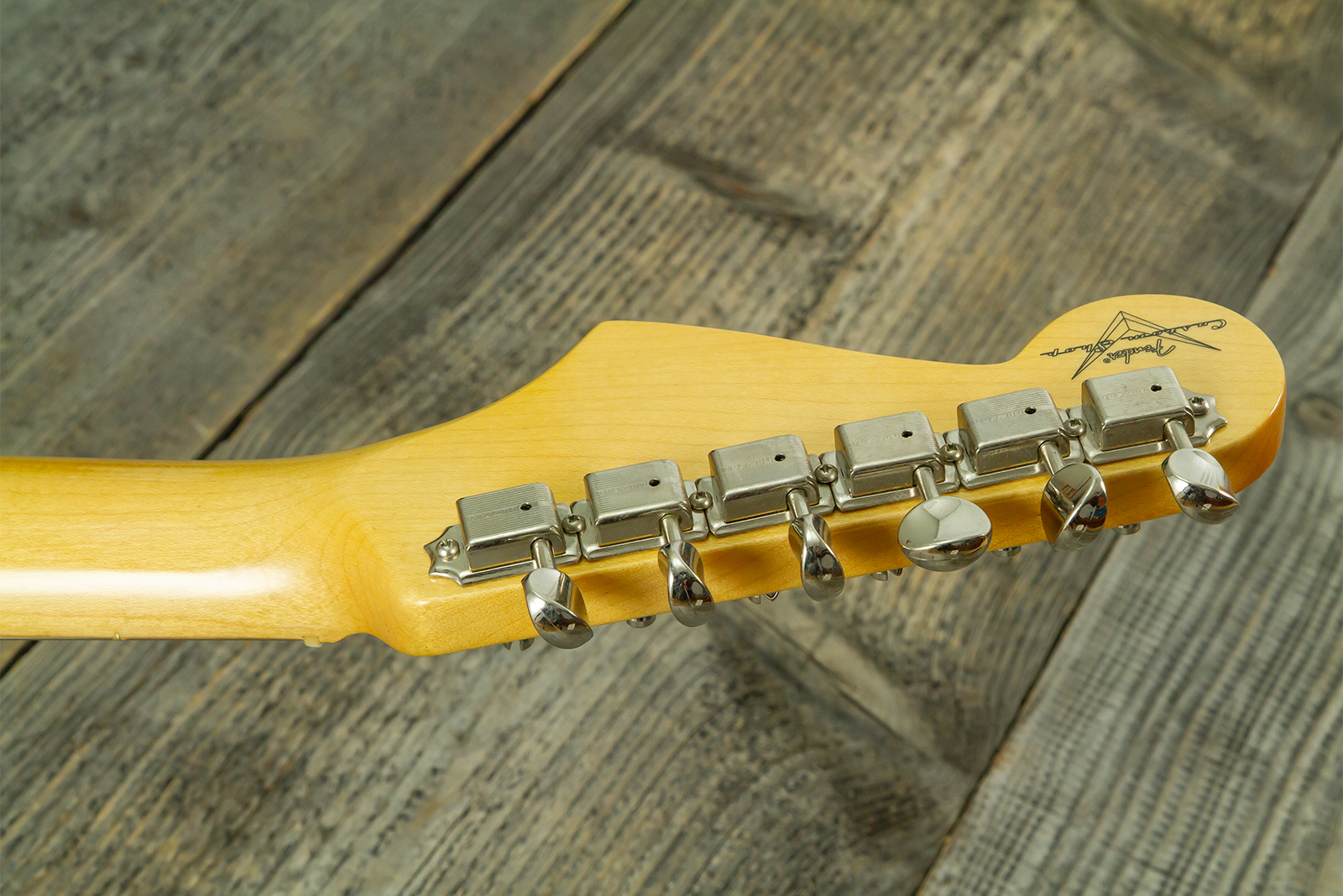 Fender Custom Shop Strat 1962 Vintage Custom 3s Trem Mn - Time Capsule Sherwood Green Metallic - E-Gitarre in Str-Form - Variation 21