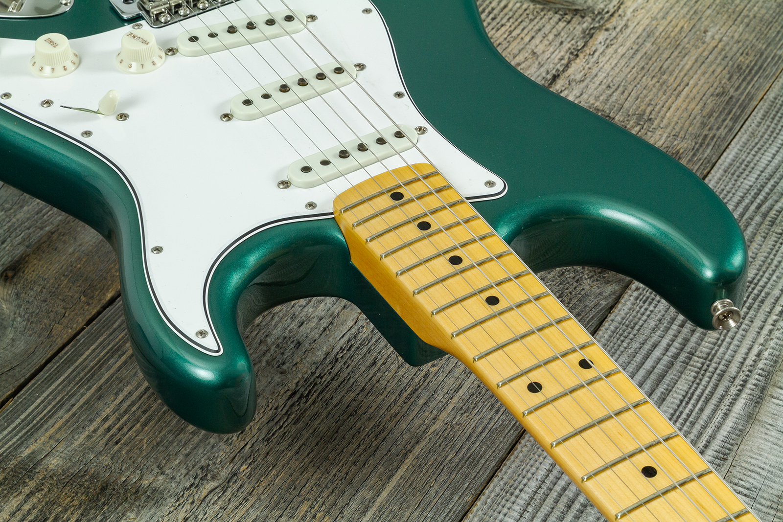 Fender Custom Shop Strat 1962 Vintage Custom 3s Trem Mn - Time Capsule Sherwood Green Metallic - E-Gitarre in Str-Form - Variation 4