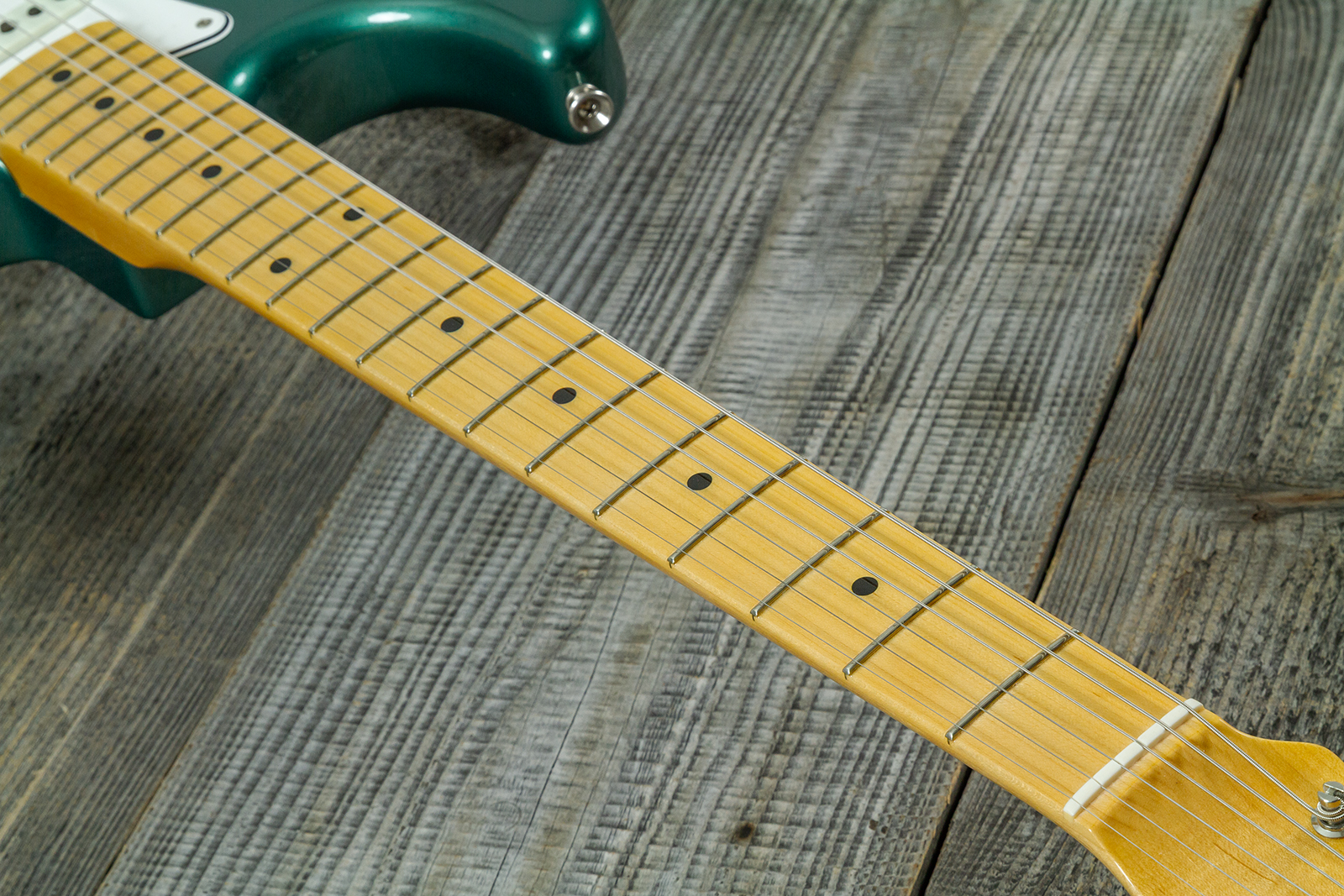 Fender Custom Shop Strat 1962 Vintage Custom 3s Trem Mn - Time Capsule Sherwood Green Metallic - E-Gitarre in Str-Form - Variation 5
