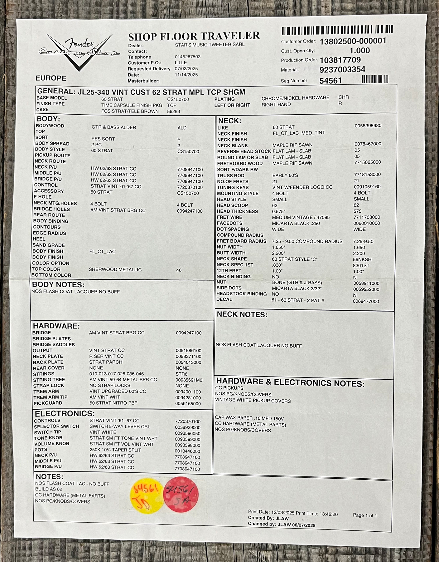 Fender Custom Shop Strat 1962 Vintage Custom 3s Trem Mn #r146869 - Time Capsule Sherwood Green Metallic - E-Gitarre in Str-Form - Variation 11