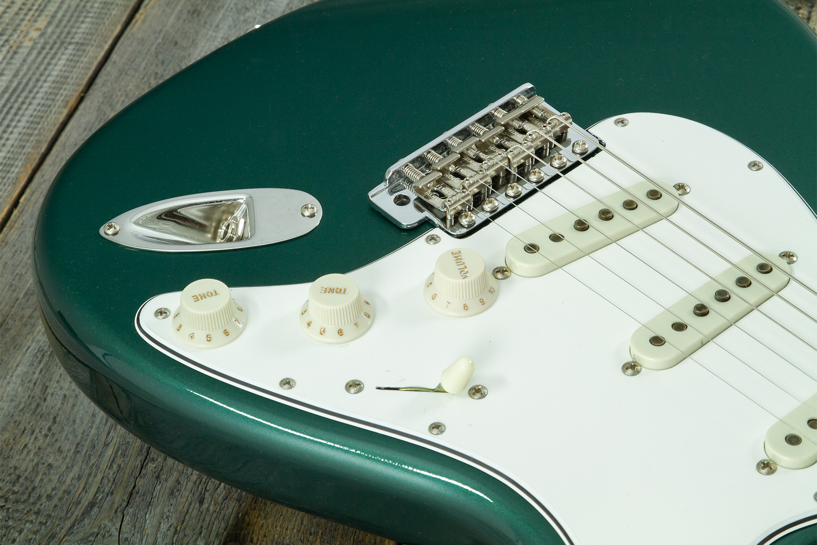 Fender Custom Shop Strat 1962 Vintage Custom 3s Trem Mn #r146869 - Time Capsule Sherwood Green Metallic - E-Gitarre in Str-Form - Variation 3