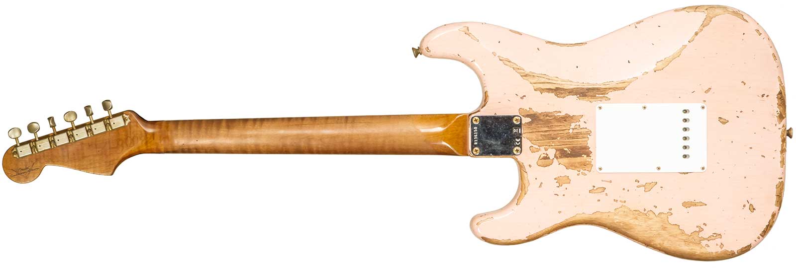 Fender Custom Shop Strat 1963 3s Trem Rw #r136150 - Super Heavy Relic Shell Pink - E-Gitarre in Str-Form - Variation 1