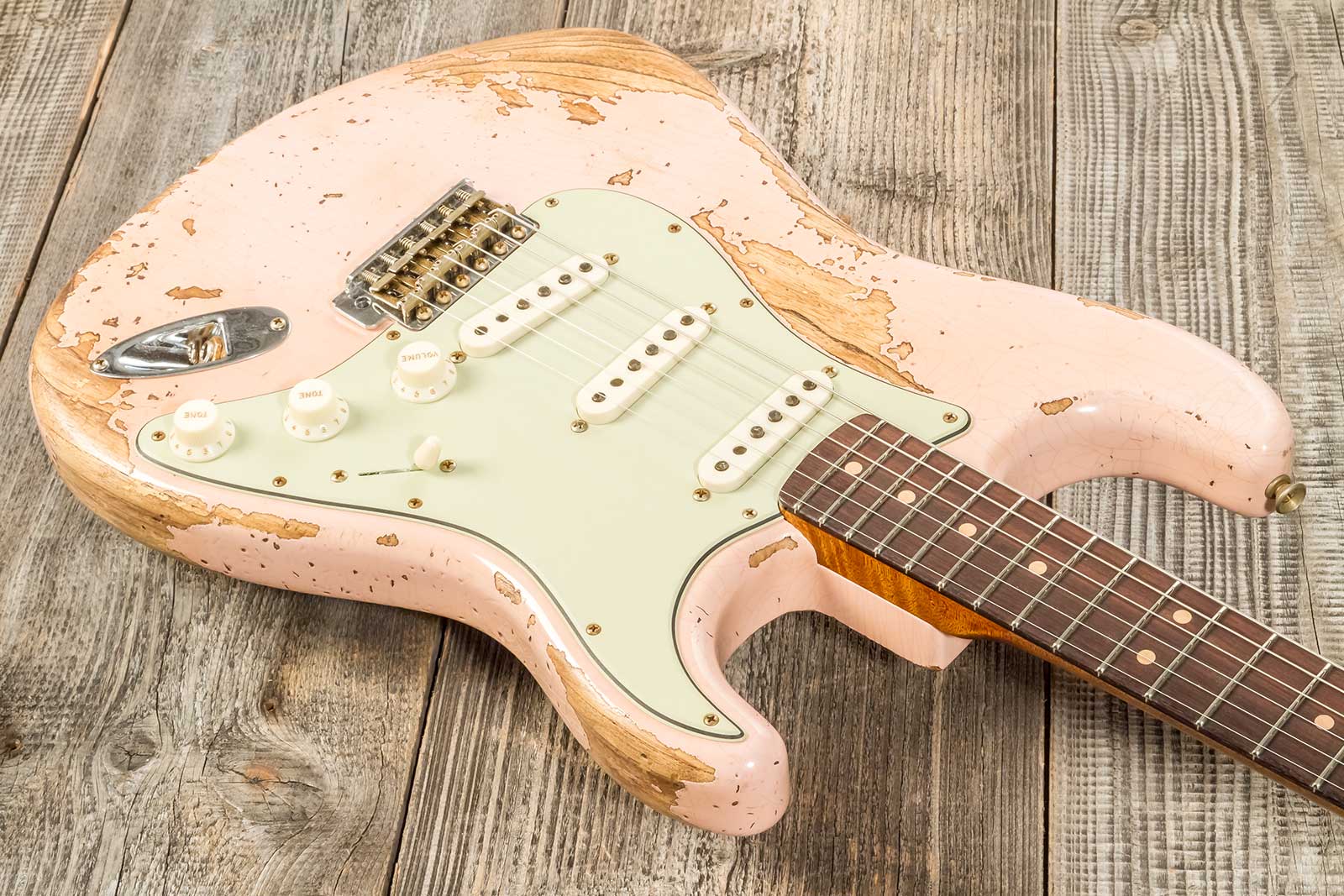 Fender Custom Shop Strat 1963 3s Trem Rw #r136150 - Super Heavy Relic Shell Pink - E-Gitarre in Str-Form - Variation 2
