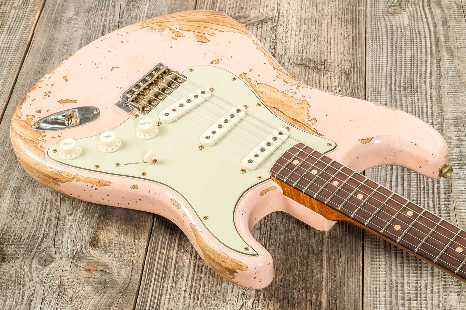 Fender Custom Shop Strat 1963 3s Trem Rw #r136150 - Super Heavy Relic Shell Pink - E-Gitarre in Str-Form - Variation 3