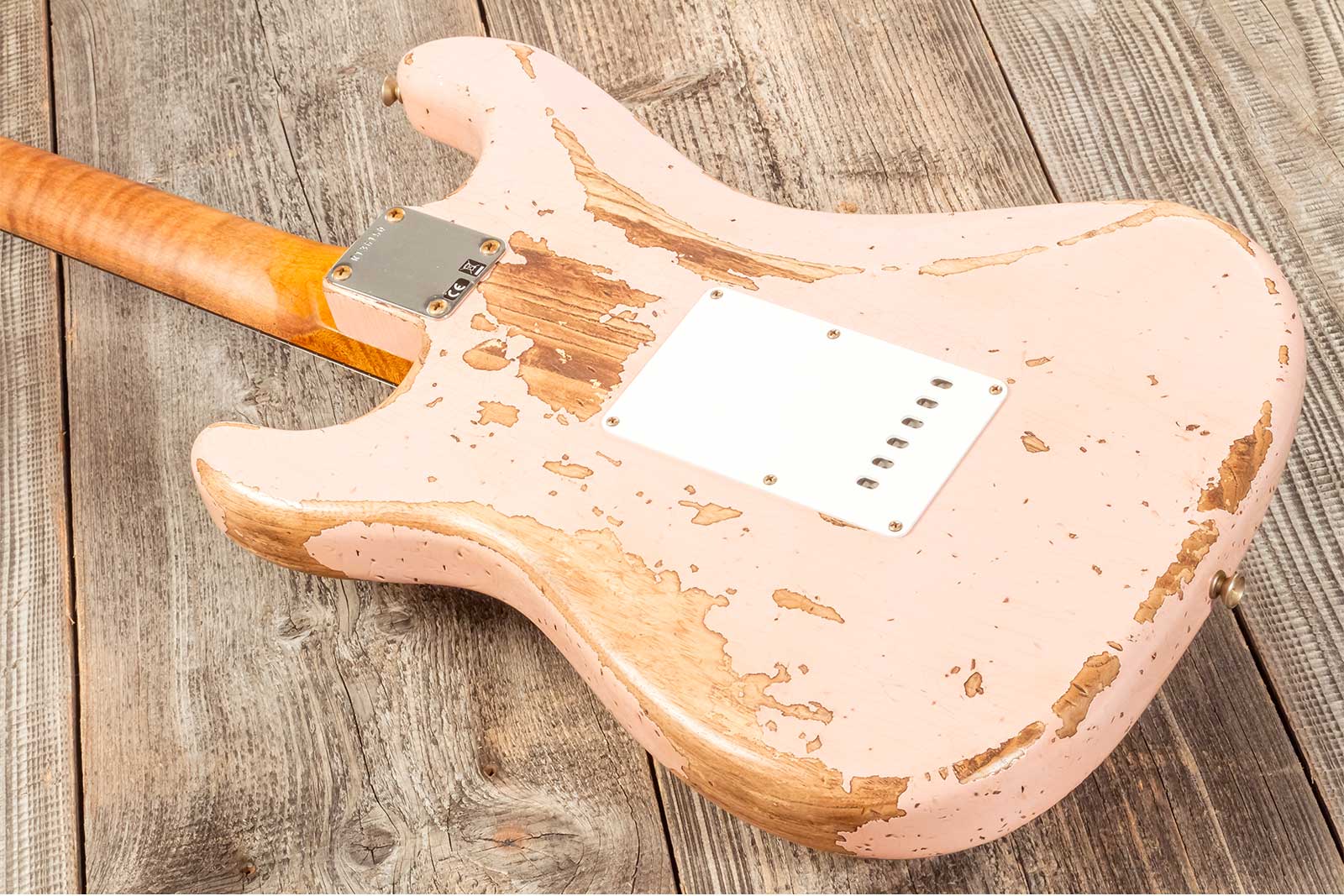 Fender Custom Shop Strat 1963 3s Trem Rw #r136150 - Super Heavy Relic Shell Pink - E-Gitarre in Str-Form - Variation 6