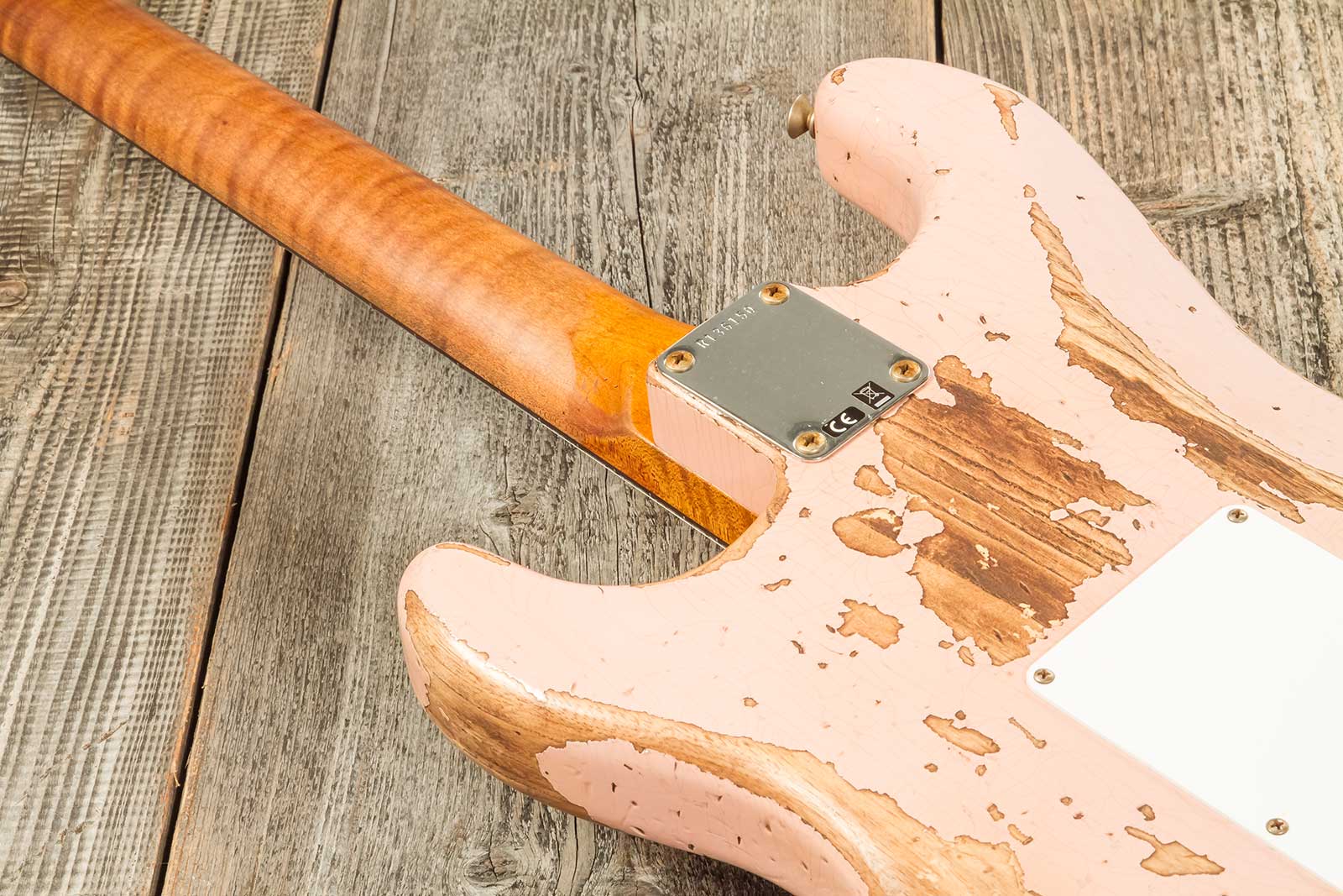 Fender Custom Shop Strat 1963 3s Trem Rw #r136150 - Super Heavy Relic Shell Pink - E-Gitarre in Str-Form - Variation 6