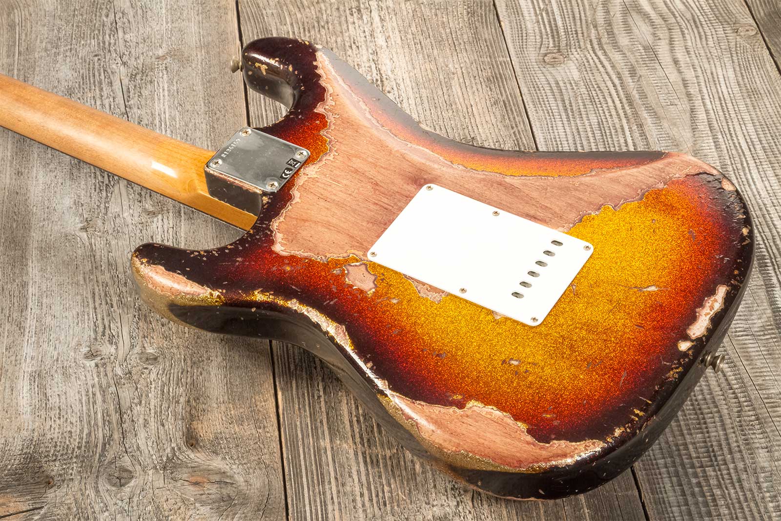 Fender Custom Shop Strat 1963 3s Trem Rw #r136169 - Super Heavy Relic Sparkle 3-color Sunburst - E-Gitarre in Str-Form - Variation 6