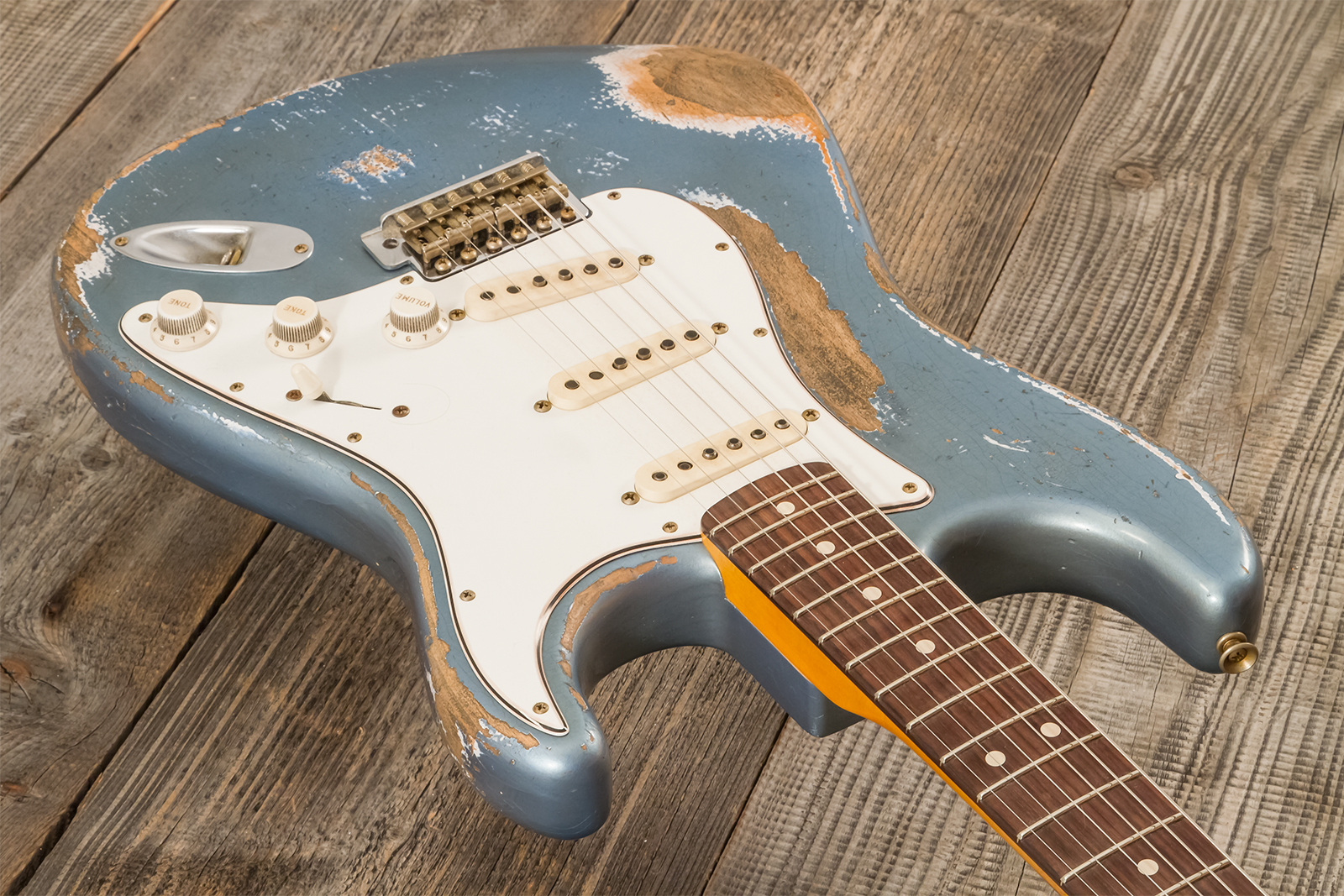 Fender Custom Shop Strat 1963 3s Trem Rw #r139911 - Relic Lake Placid Blue - E-Gitarre in Str-Form - Variation 2