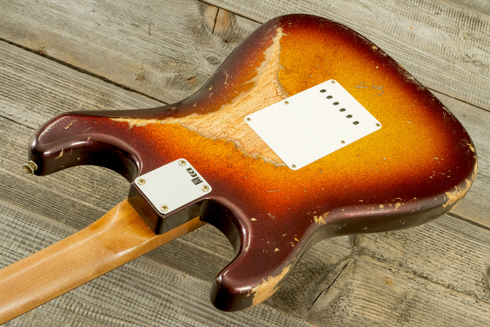 Fender Custom Shop Strat 1963 3s Trem Rw #r141255 - Super Heavy Relic Sparkle 3-color Sunburst - E-Gitarre in Str-Form - Variation 9