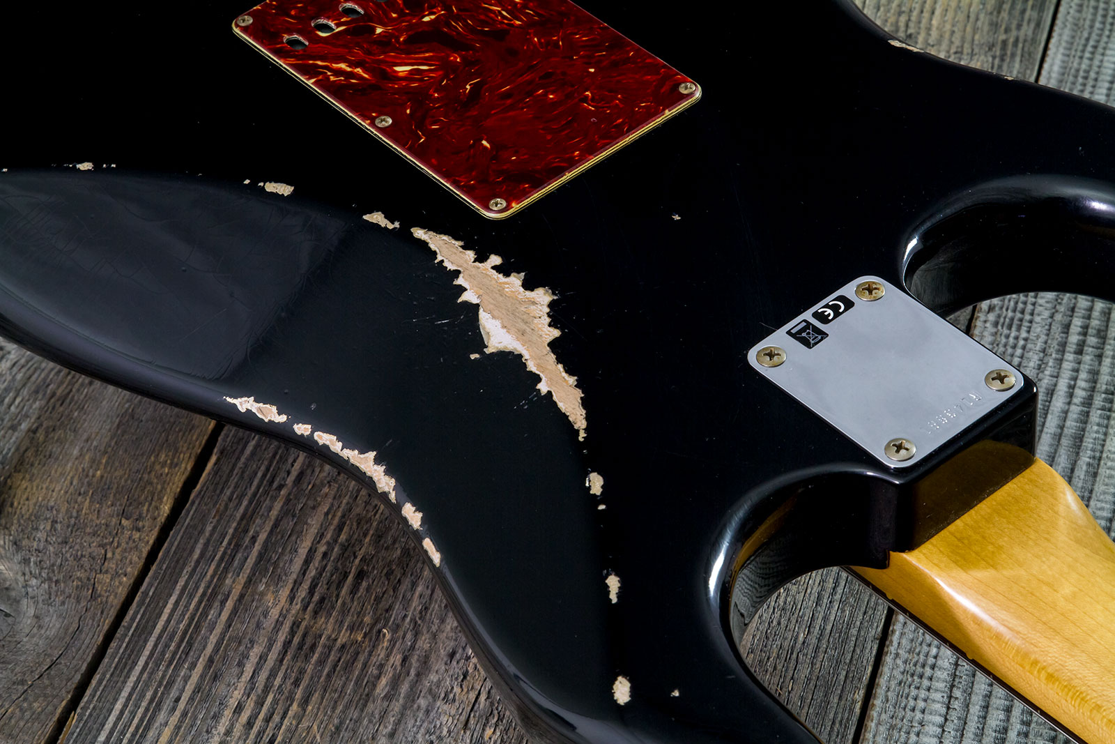 Fender Custom Shop Strat 1963 3s Trem Rw #r143861 - Relic Black O. Hle Gold - E-Gitarre in Str-Form - Variation 9