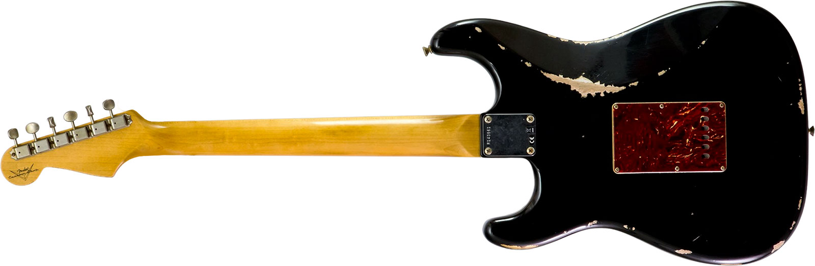Fender Custom Shop Strat 1963 3s Trem Rw #r143861 - Relic Black O. Hle Gold - E-Gitarre in Str-Form - Variation 1