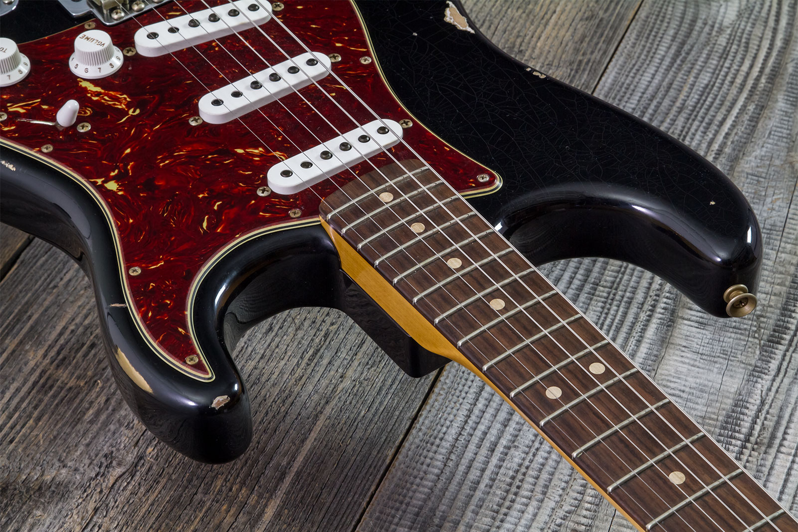 Fender Custom Shop Strat 1963 3s Trem Rw #r143861 - Relic Black O. Hle Gold - E-Gitarre in Str-Form - Variation 5