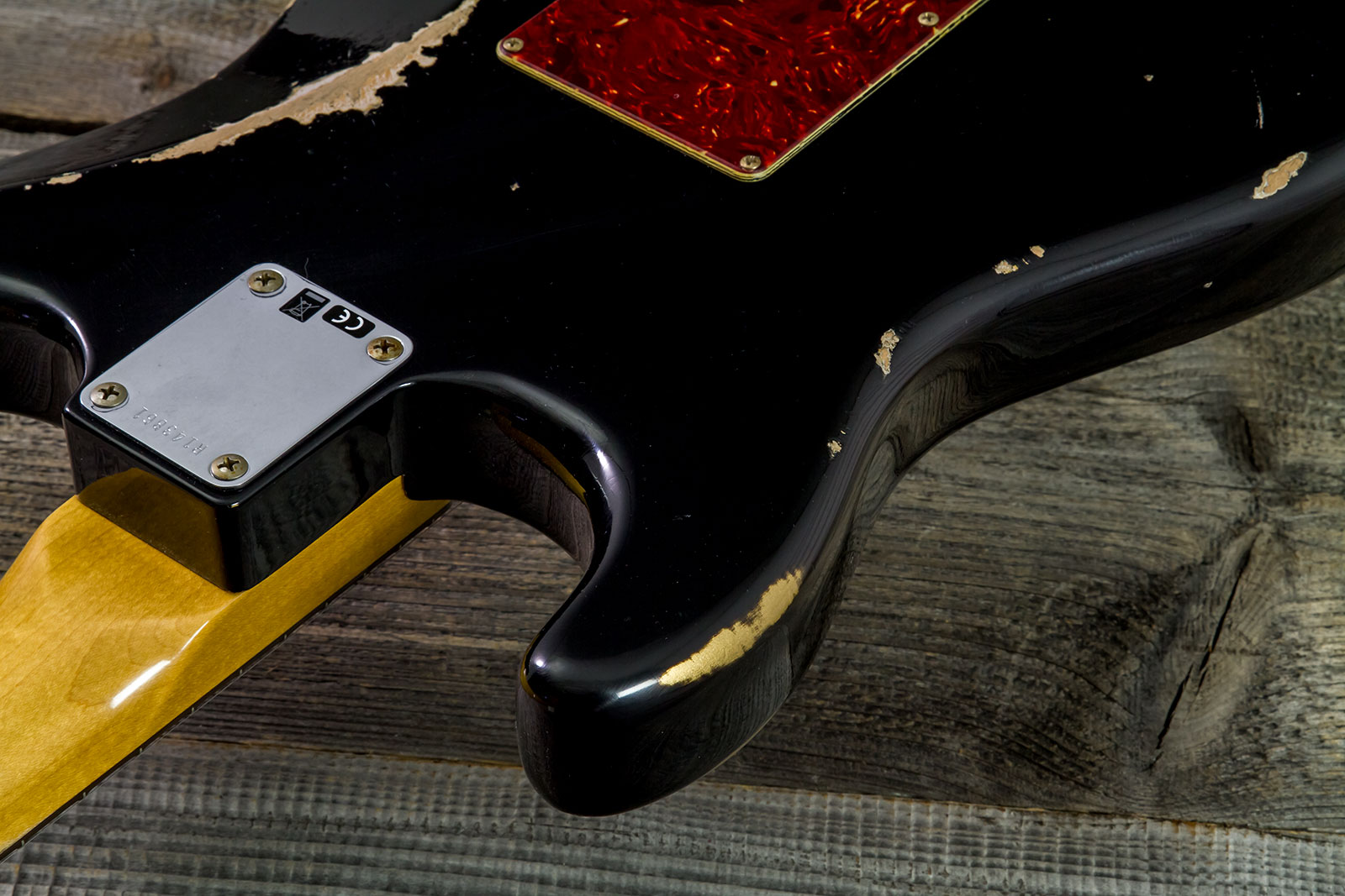 Fender Custom Shop Strat 1963 3s Trem Rw #r143861 - Relic Black O. Hle Gold - E-Gitarre in Str-Form - Variation 8