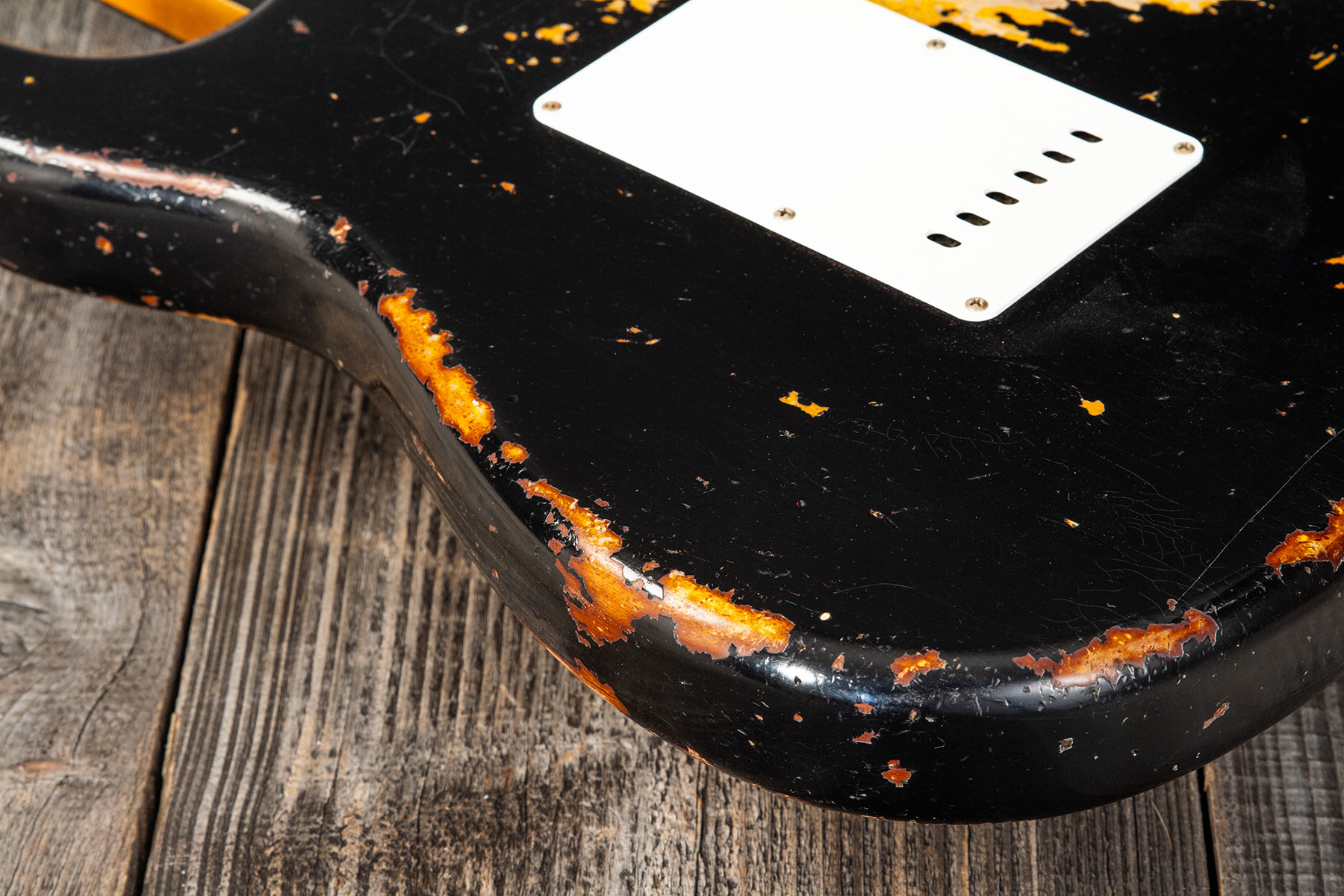 Fender Custom Shop Strat 1963 Masterbuilt K.mcmillin 3s Trem Rw #r127357 - Heavy Relic Black Ov. 3-color Sunburst - E-Gitarre in Str-Form - Variation 
