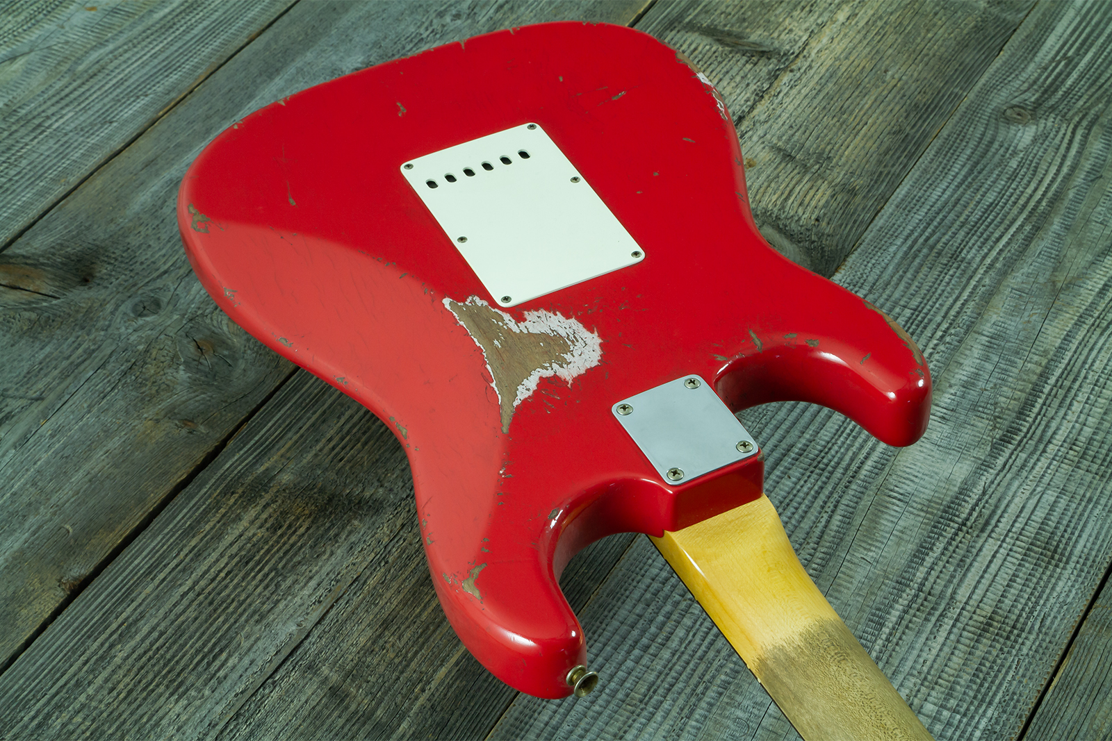 Fender Custom Shop Strat 1963 Mb A.macnutt 3s Trem Rw #r144111 - Relic Fiesta Red - E-Gitarre in Str-Form - Variation 8