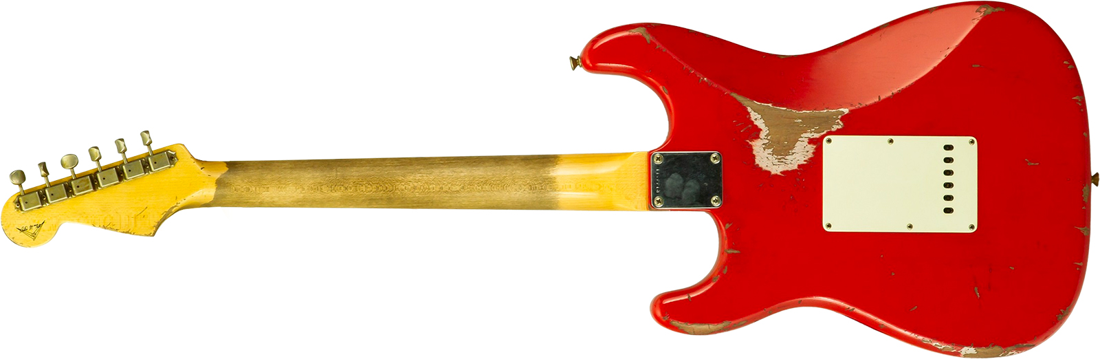 Fender Custom Shop Strat 1963 Mb A.macnutt 3s Trem Rw #r144111 - Relic Fiesta Red - E-Gitarre in Str-Form - Variation 1