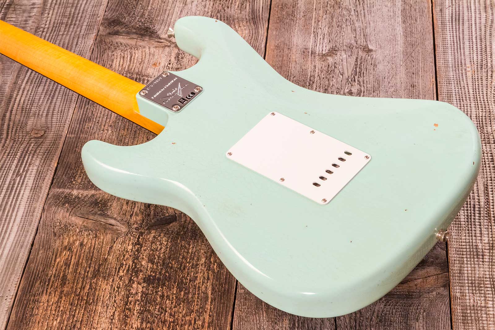 Fender Custom Shop Strat 1964 3s Trem Rw #cz579859 - Journey Man Relic Aged Surf Green - E-Gitarre in Str-Form - Variation 6