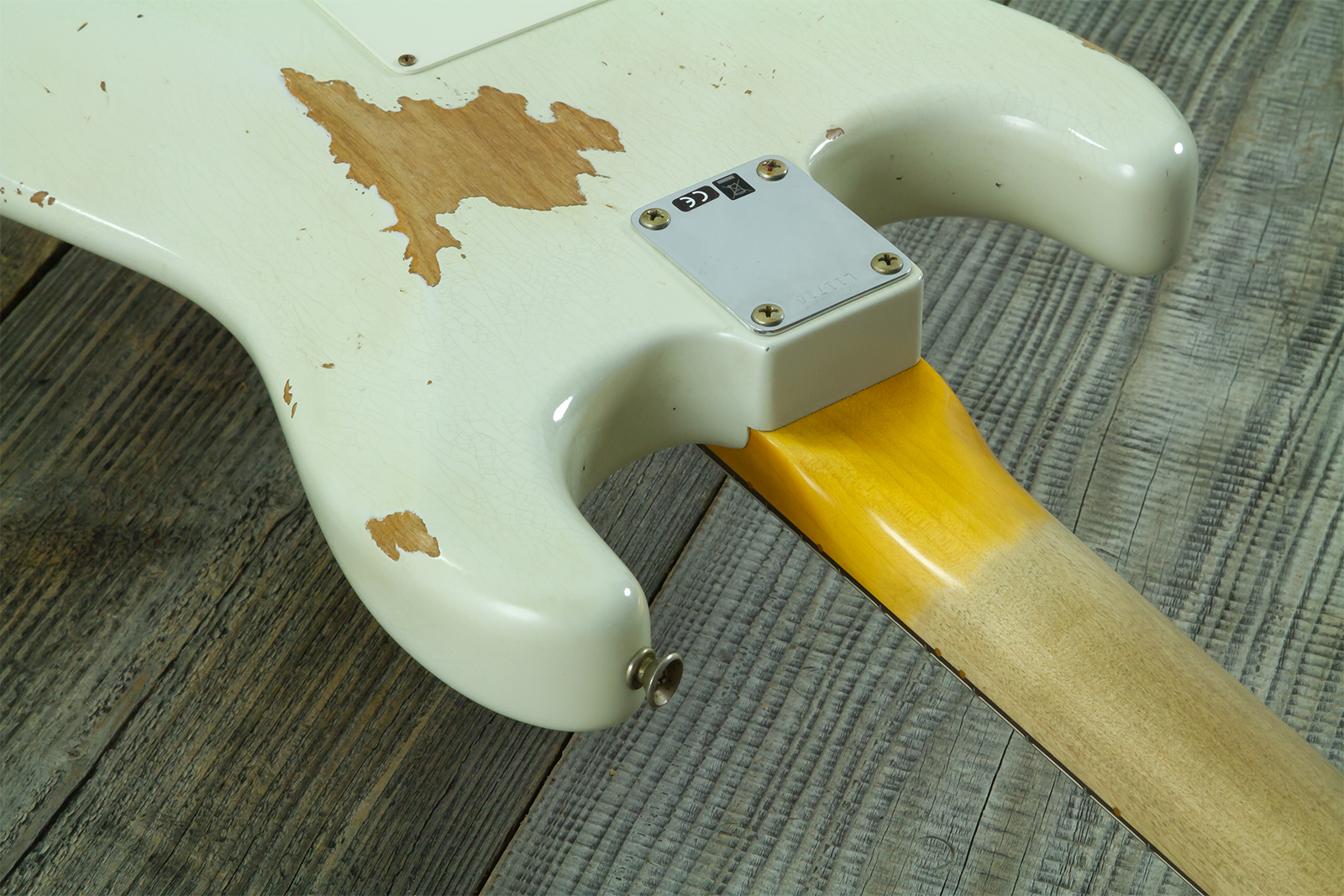 Fender Custom Shop Strat 1964 L-series 3s Trem Rw #l11710 - Heavy Relic Olympic White - E-Gitarre in Str-Form - Variation 12