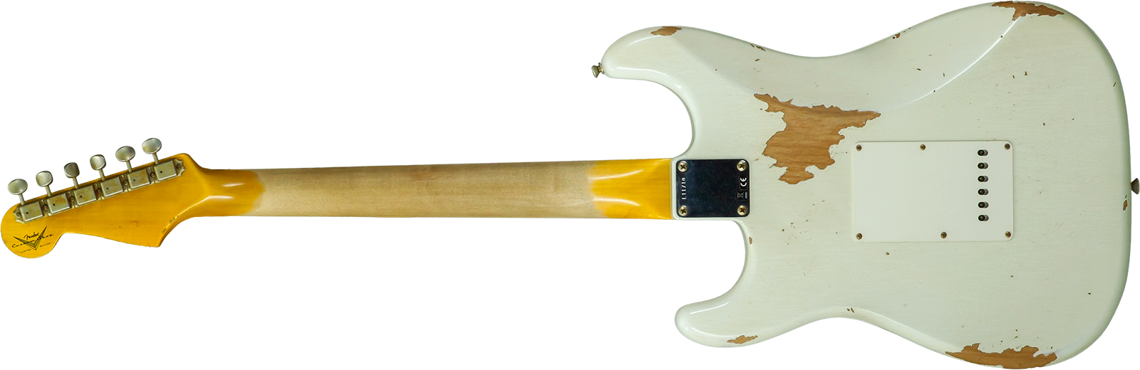 Fender Custom Shop Strat 1964 L-series 3s Trem Rw #l11710 - Heavy Relic Olympic White - E-Gitarre in Str-Form - Variation 1