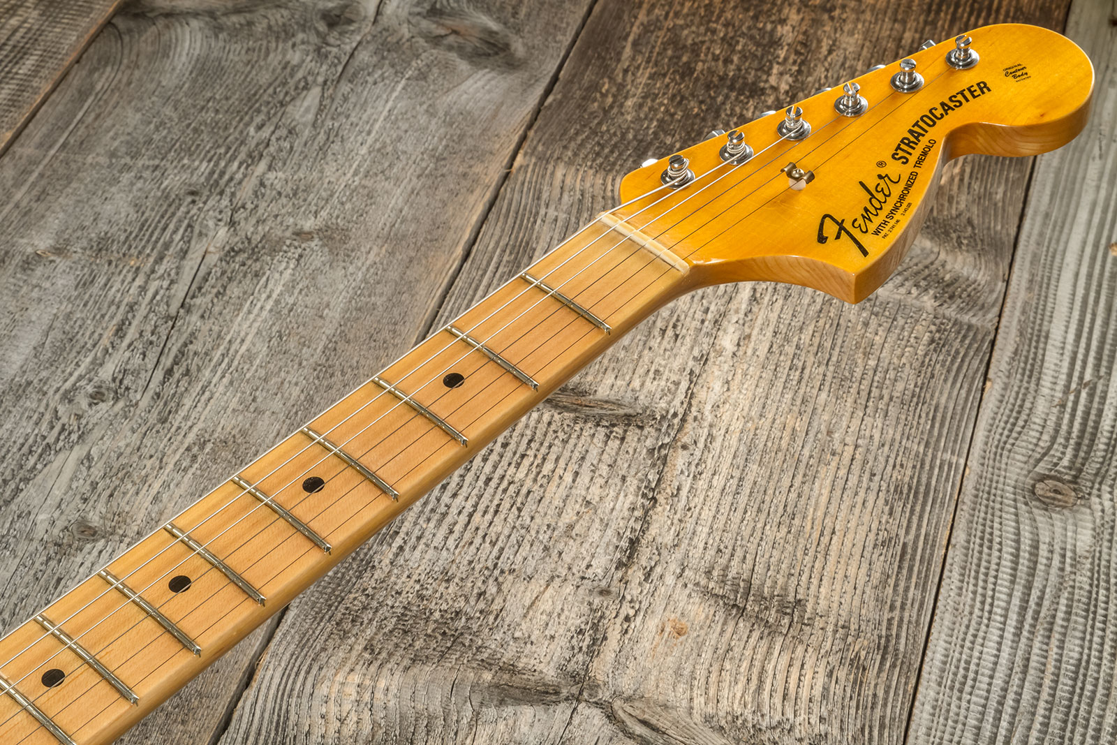 Fender Custom Shop Strat 1969 3s Trem Mn #cz576216 - Journeyman Relic Aged Vintage White - E-Gitarre in Str-Form - Variation 8