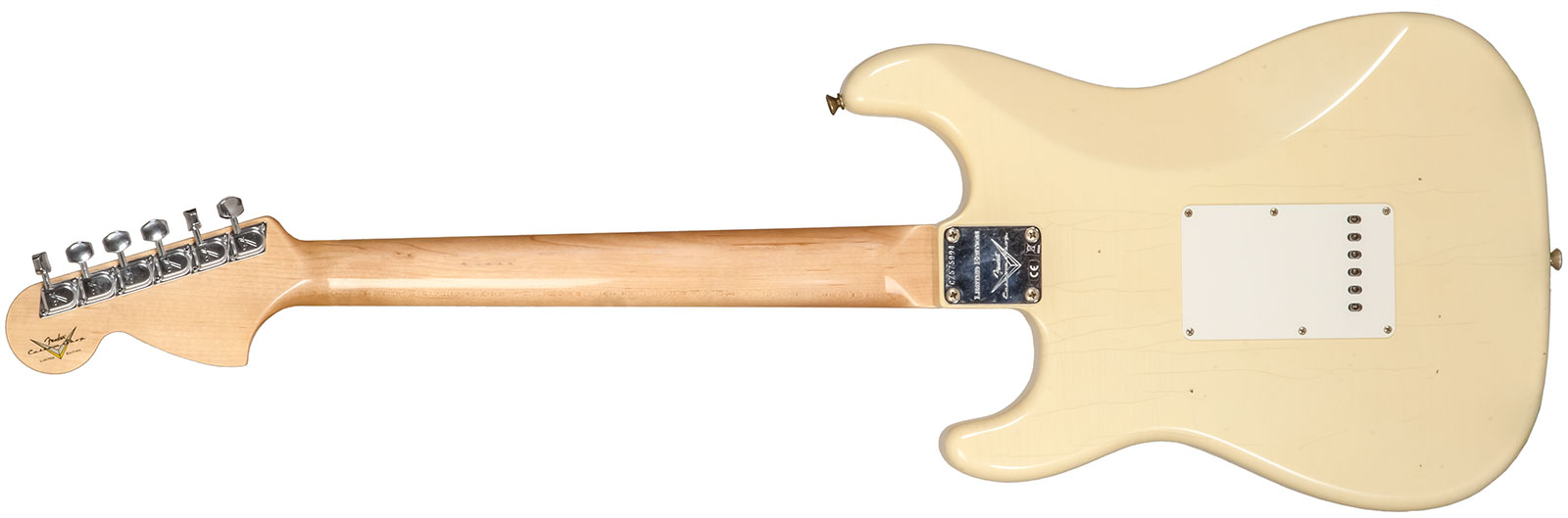 Fender Custom Shop Strat 1969 3s Trem Mn #cz576216 - Journeyman Relic Aged Vintage White - E-Gitarre in Str-Form - Variation 1