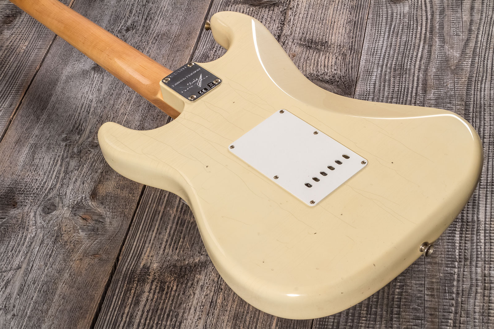 Fender Custom Shop Strat 1969 3s Trem Mn #cz576216 - Journeyman Relic Aged Vintage White - E-Gitarre in Str-Form - Variation 5