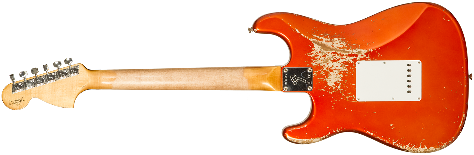 Fender Custom Shop Strat 1969 3s Trem Rw #r132166 - Heavy Relic Candy Tangerine - E-Gitarre in Str-Form - Variation 1