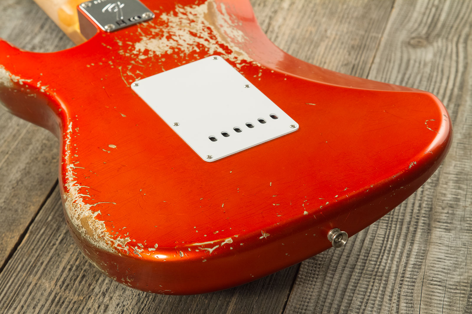Fender Custom Shop Strat 1969 3s Trem Rw #r132166 - Heavy Relic Candy Tangerine - E-Gitarre in Str-Form - Variation 7