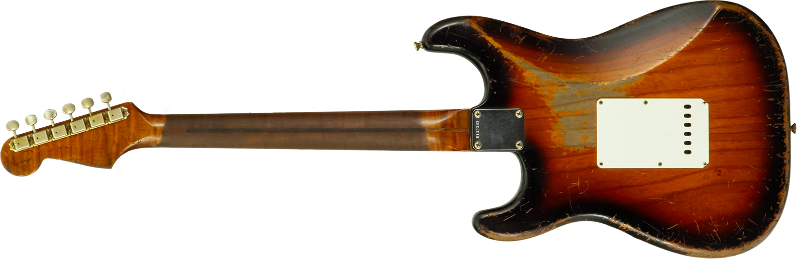 Fender Custom Shop Strat 50s Mb A.macnutt 3s Trem Rw #r132343 - Heavy Relic 2-color Sunburst - E-Gitarre in Str-Form - Variation 9