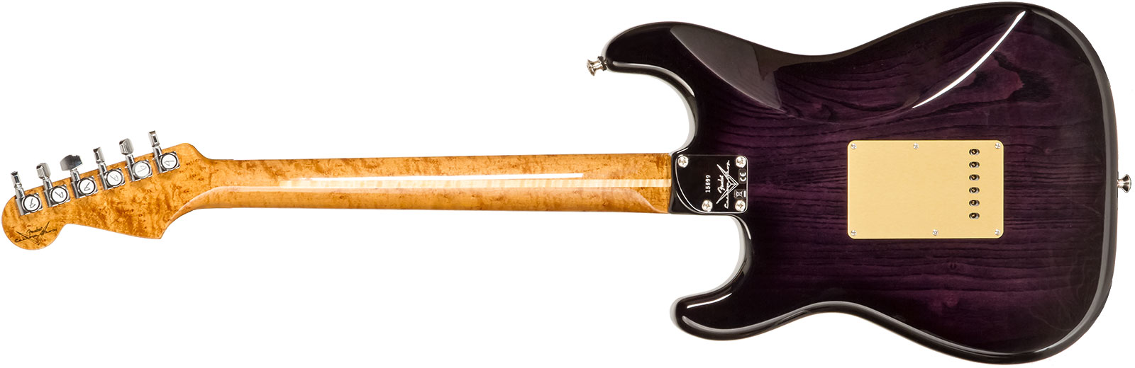 Fender Custom Shop Strat American Custom 3s Trem Mn #xn15899 - Nos Ebony Transparent - E-Gitarre in Str-Form - Variation 1