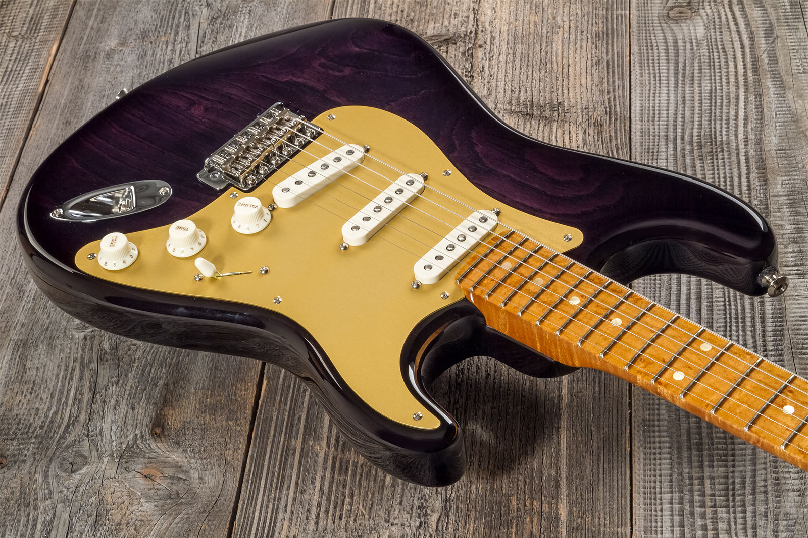 Fender Custom Shop Strat American Custom 3s Trem Mn #xn15899 - Nos Ebony Transparent - E-Gitarre in Str-Form - Variation 2