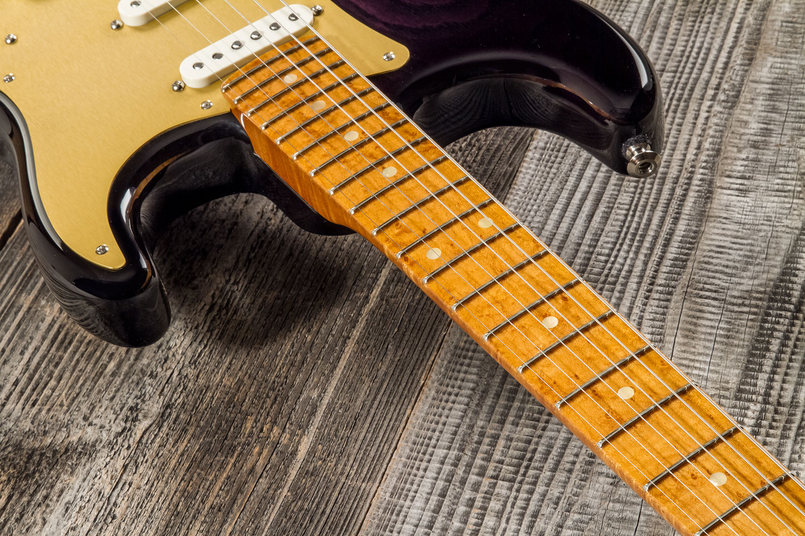 Fender Custom Shop Strat American Custom 3s Trem Mn #xn15899 - Nos Ebony Transparent - E-Gitarre in Str-Form - Variation 4