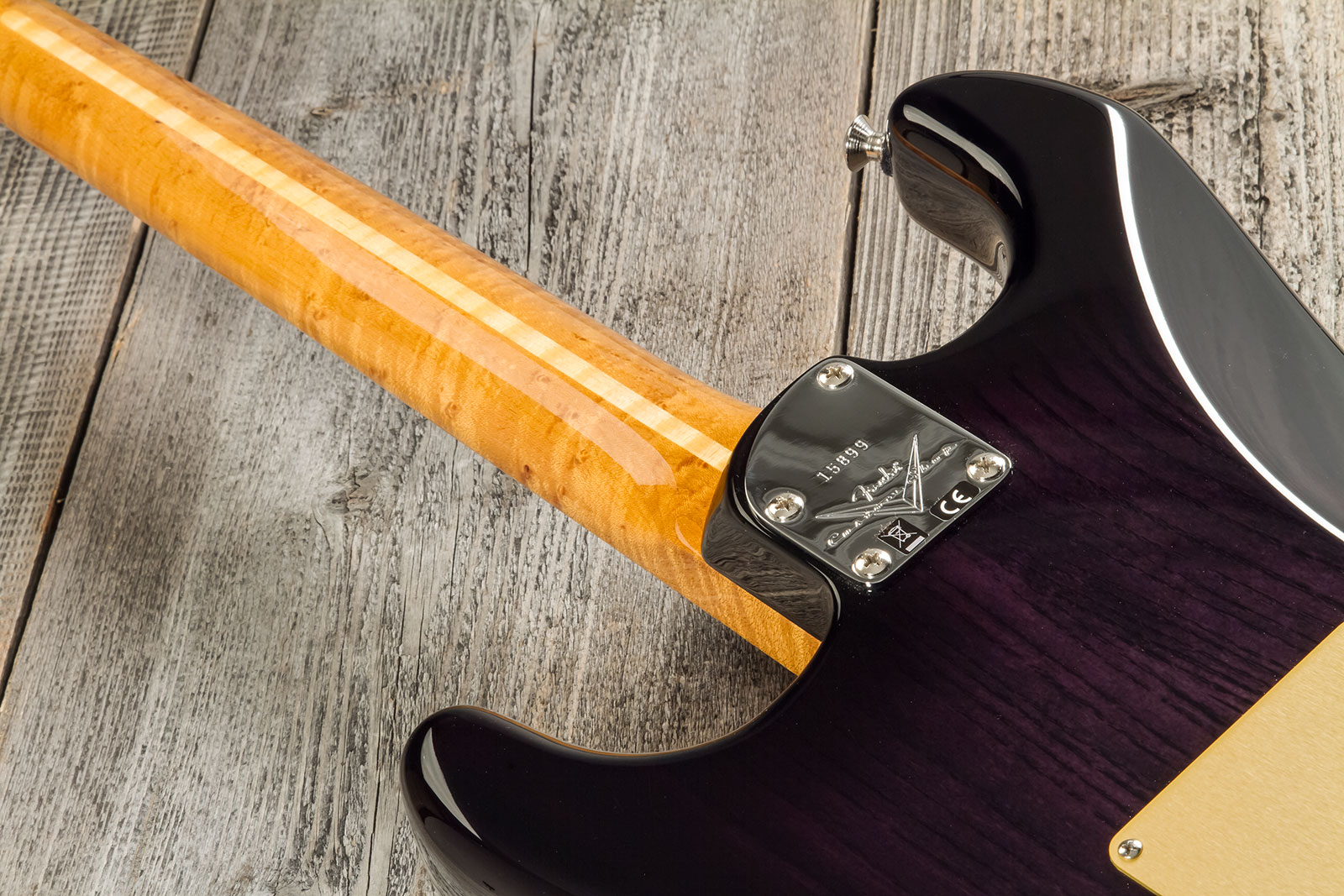 Fender Custom Shop Strat American Custom 3s Trem Mn #xn15899 - Nos Ebony Transparent - E-Gitarre in Str-Form - Variation 6