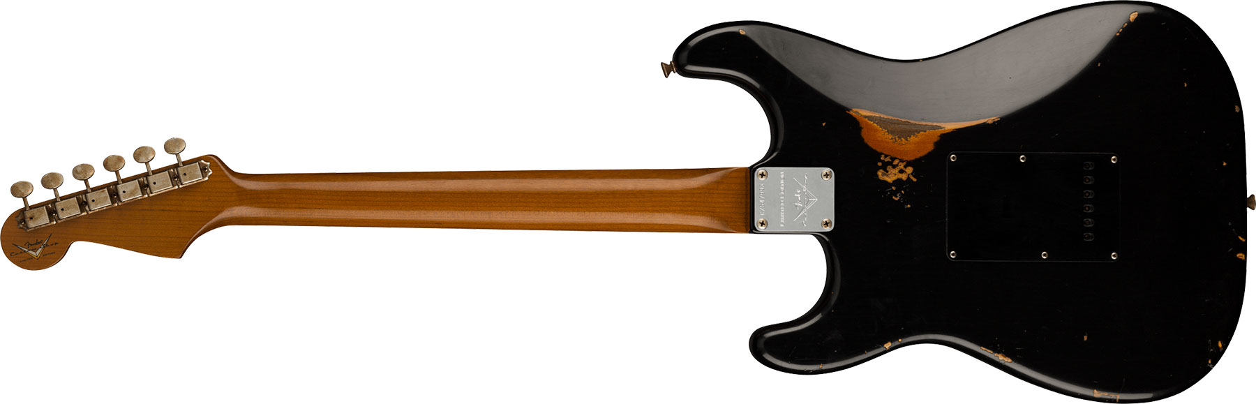 Fender Custom Shop Strat Dual Mag Ii Ltd Usa 3s Trem Rw - Relic Black Over 3-color Sunburst - E-Gitarre in Str-Form - Variation 1