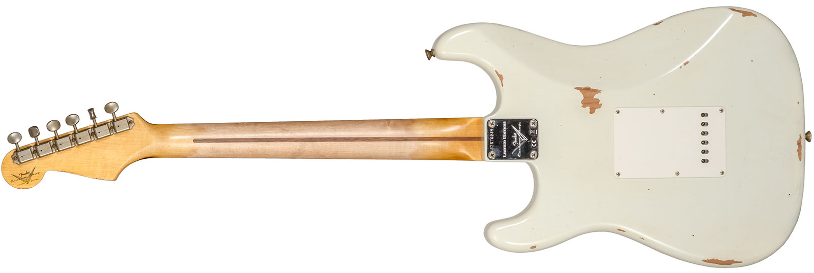 Fender Custom Shop Strat Fat 50's 3s Trem Mn #cz570495 - Relic India Ivory - E-Gitarre in Str-Form - Variation 1