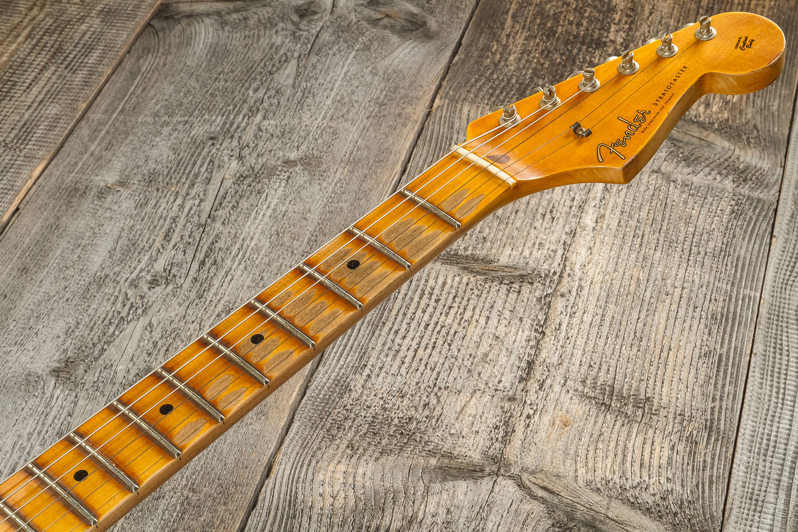 Fender Custom Shop Strat Fat 50's 3s Trem Mn #cz570495 - Relic India Ivory - E-Gitarre in Str-Form - Variation 7
