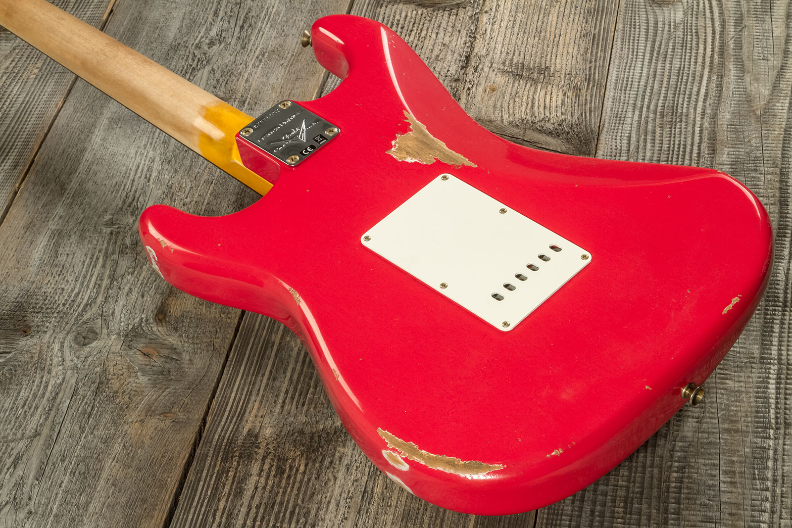 Fender Custom Shop Strat Late 1964 Trem 3s Rw #cz575557 - Relic Aged Fiesta Red - E-Gitarre in Str-Form - Variation 4