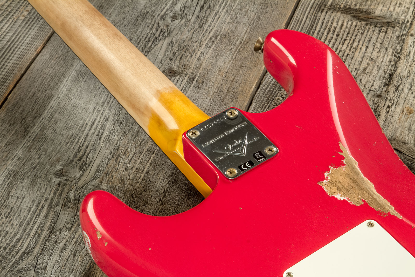 Fender Custom Shop Strat Late 1964 Trem 3s Rw #cz575557 - Relic Aged Fiesta Red - E-Gitarre in Str-Form - Variation 5