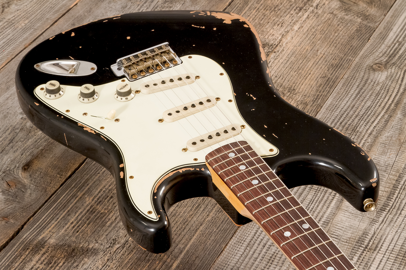 Fender Custom Shop Strat Michael Landau 1968 Signature Trem 3s #r138684 - Relic Black - E-Gitarre in Str-Form - Variation 2