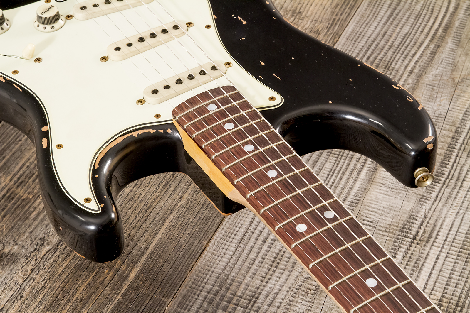 Fender Custom Shop Strat Michael Landau 1968 Signature Trem 3s #r138684 - Relic Black - E-Gitarre in Str-Form - Variation 4
