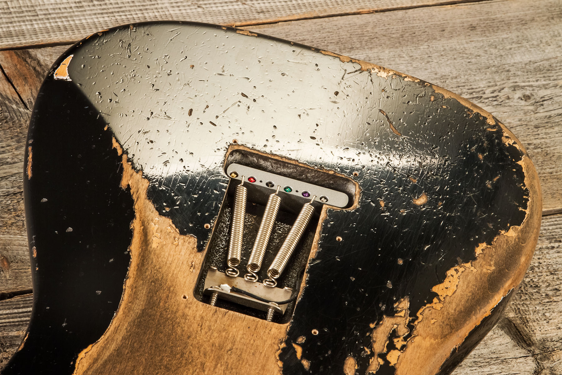 Fender Custom Shop Strat Poblano 3s Trem Mn #cz579424 - Super Heavy Relic Black - E-Gitarre in Str-Form - Variation 10