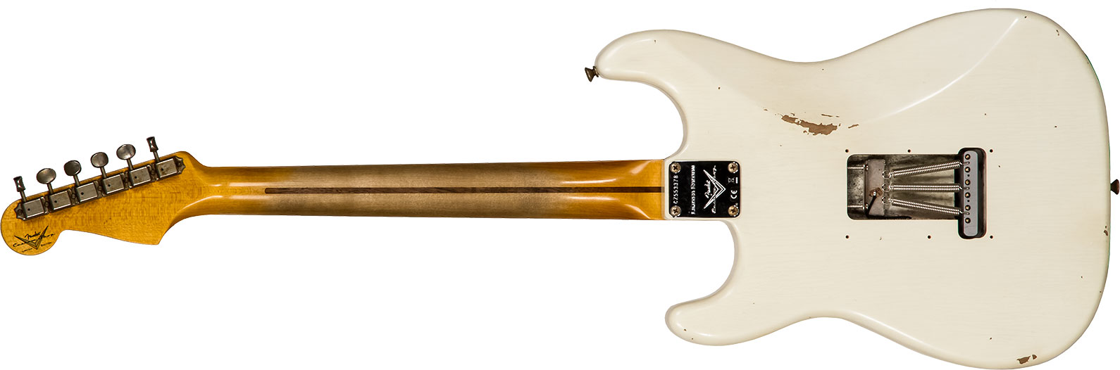Fender Custom Shop Strat Poblano Ii 3s Trem Mn #cz555378 - Relic Olympic White - E-Gitarre in Str-Form - Variation 1