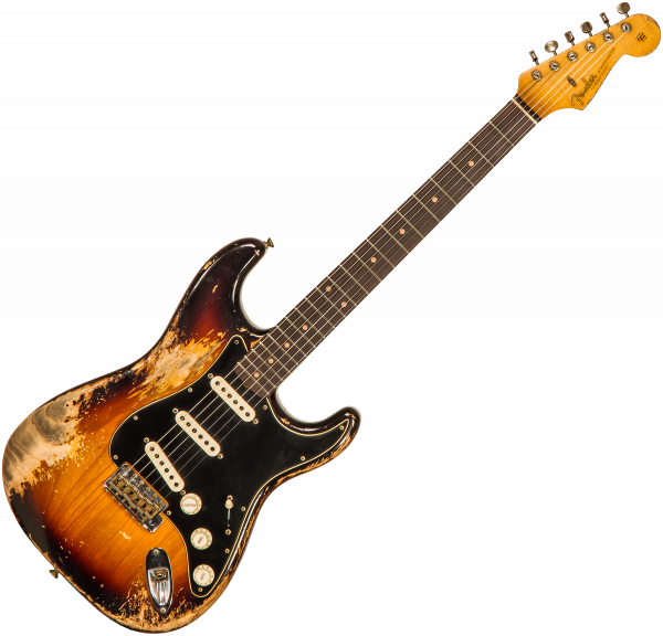 Solidbody e-gitarre Fender Custom Shop Poblano Stratocaster #CZ558981 - Super heavy relic 3-color sunburst