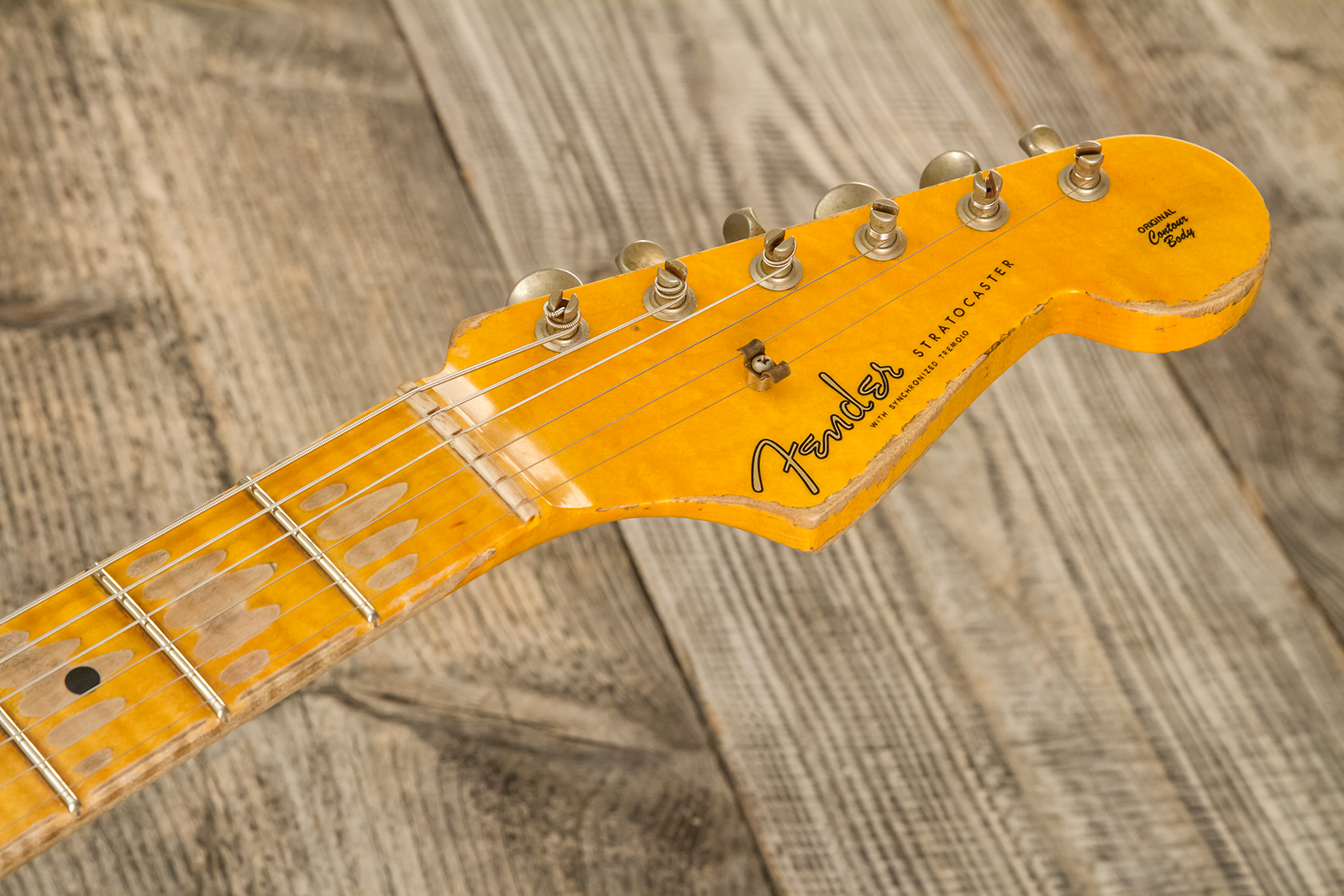 Fender Custom Shop Strat Red Hot 3s Trem #cz584115 - Super Heavy Relic White Blonde - E-Gitarre in Str-Form - Variation 12