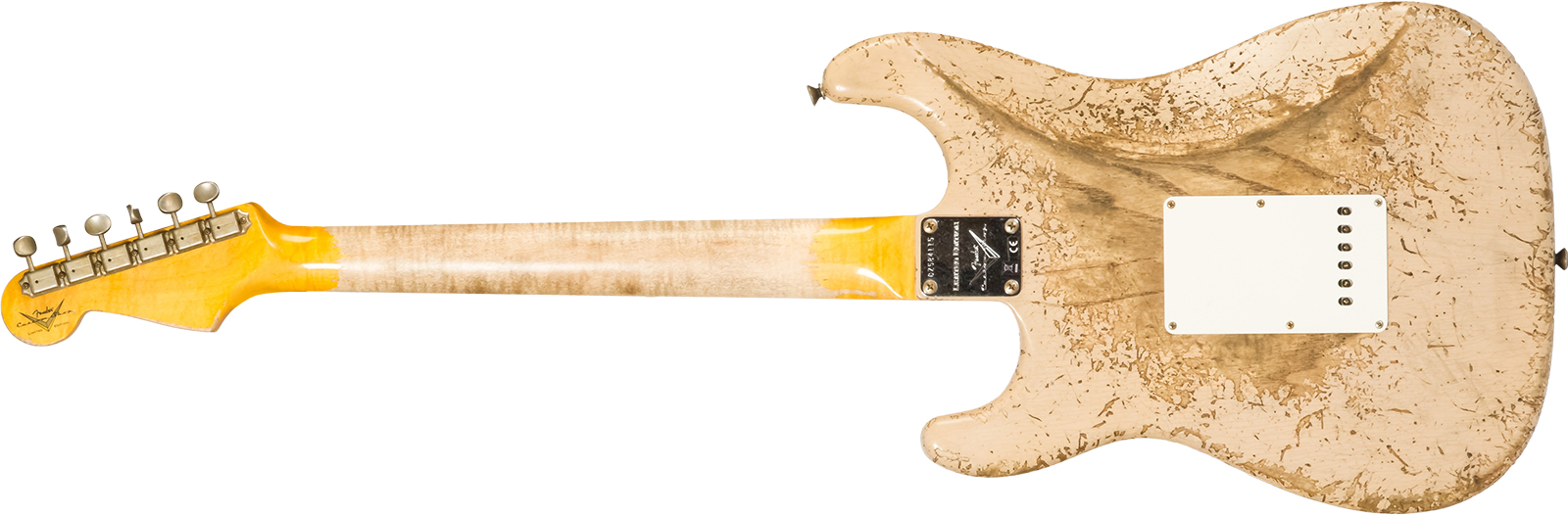Fender Custom Shop Strat Red Hot 3s Trem #cz584115 - Super Heavy Relic White Blonde - E-Gitarre in Str-Form - Variation 1