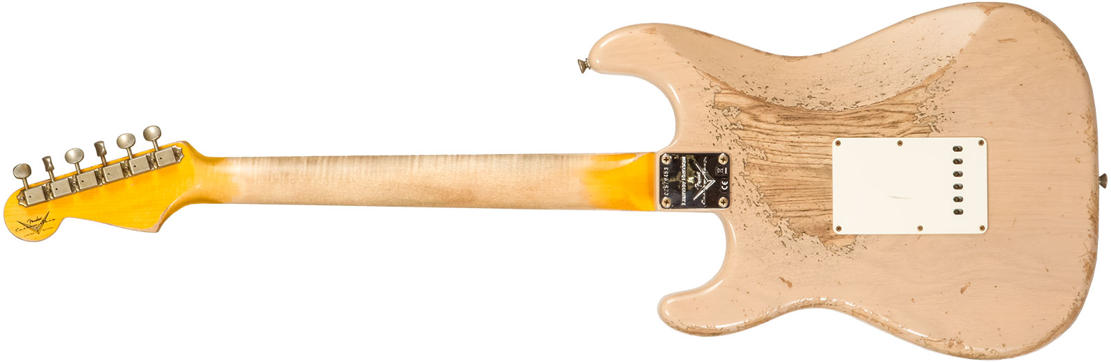 Fender Custom Shop Strat Red Hot 3s Trem Mn #cz579453 - Super Heavy Relic White Blonde - E-Gitarre in Str-Form - Variation 1