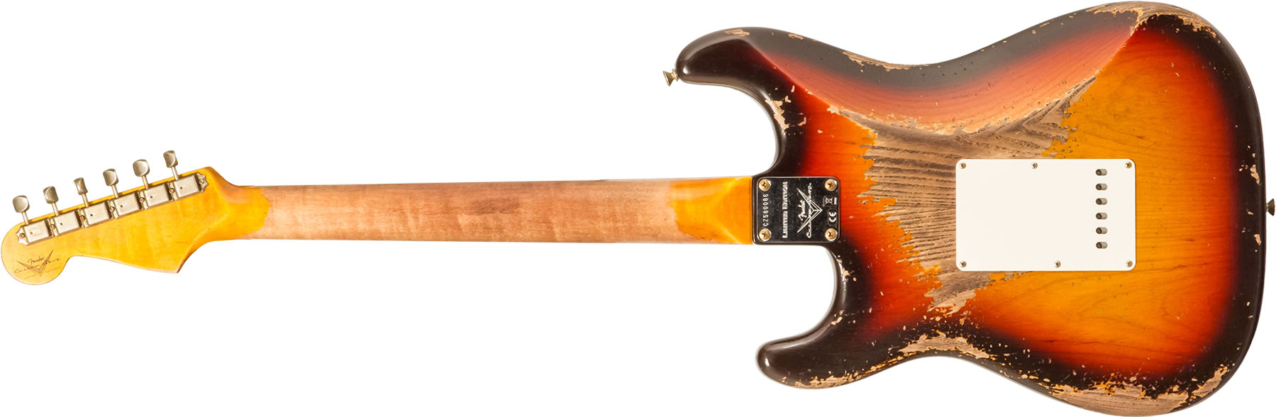 Fender Custom Shop Strat Red Hot 3s Trem Mn #cz580088 - Super Heavy Relic 3-color Sunburst - E-Gitarre in Str-Form - Variation 1